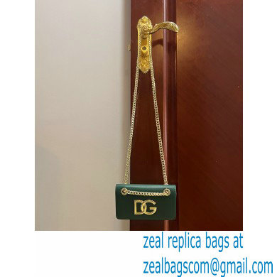 Dolce  &  Gabbana Calfskin 3.5 Chain phone bag Green